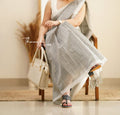 Bengal Cotton Saree – Misty Grey Grace