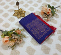Royal Blue & Ruby Red Dual-Tone Silk Saree