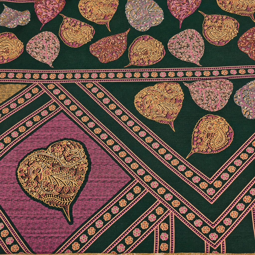 Bottle Green Paisley Saree