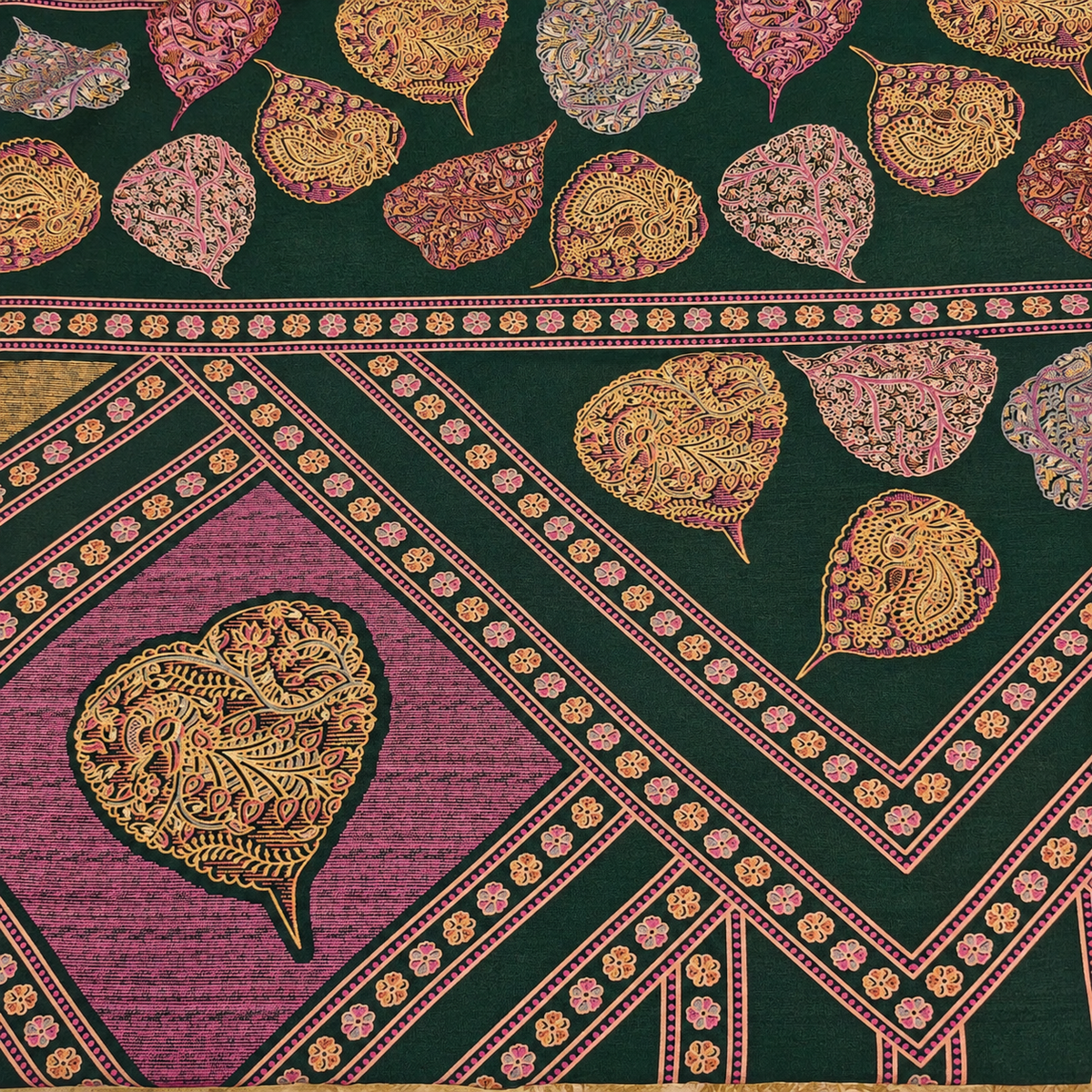 Bottle Green Paisley Saree
