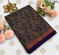 Deep violet printed saree