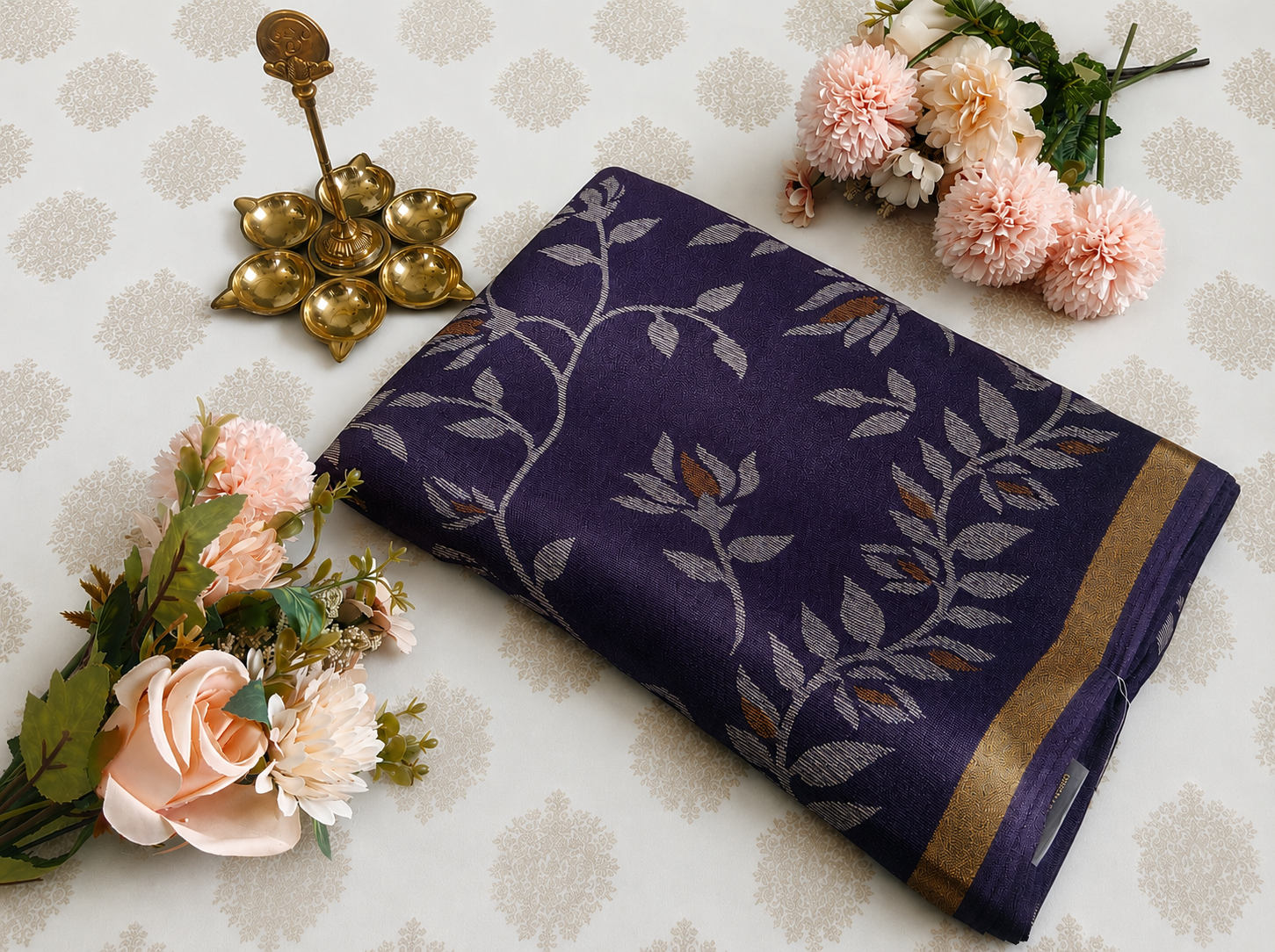 Deep Purple Floral Vine