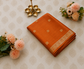 Rust Orange Viscose Silk Saree with Elegant Zari Buttis