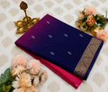 Dual-Tone Pink &amp; Royal Blue Chiffon Saree