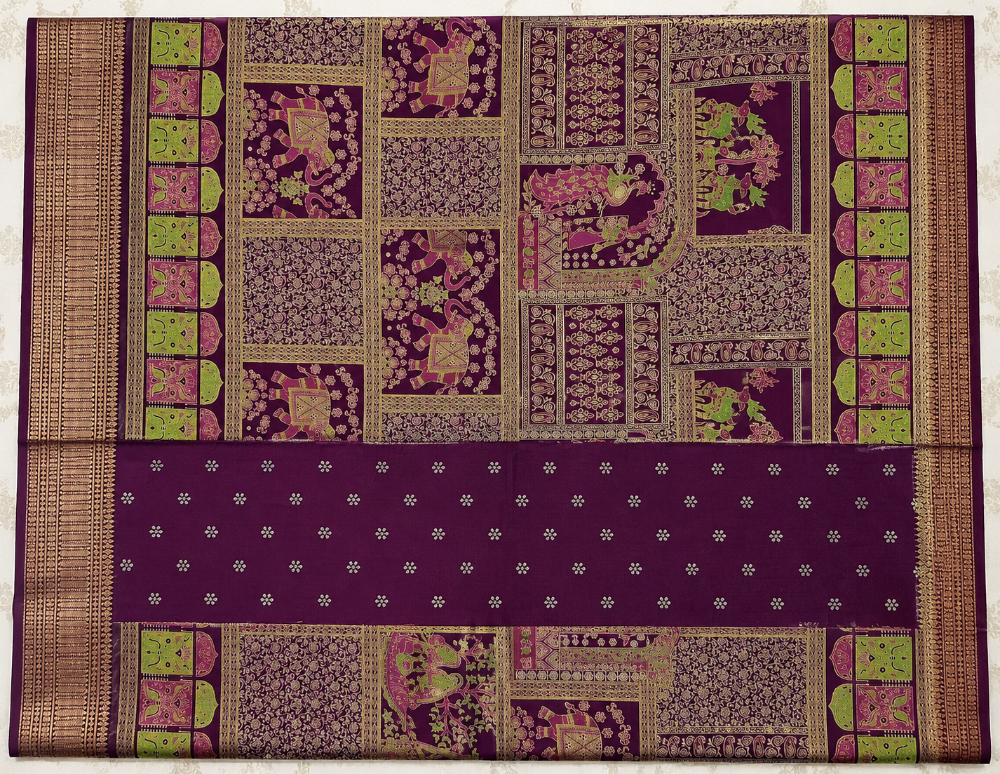 Elegant Wine Purple Traditional Woven Saree