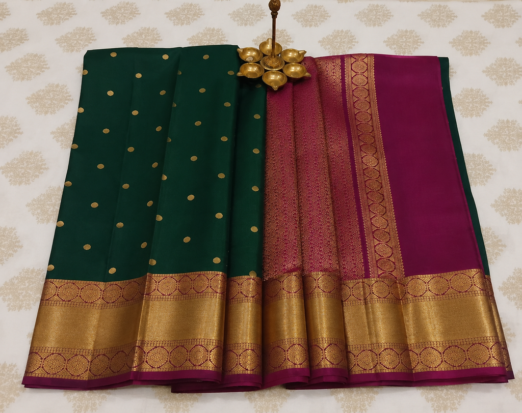 Emerald Grace Pure Silk Saree – Silk Mark Certified