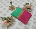 Parrot Green & Dark Pink Soft Silk Saree