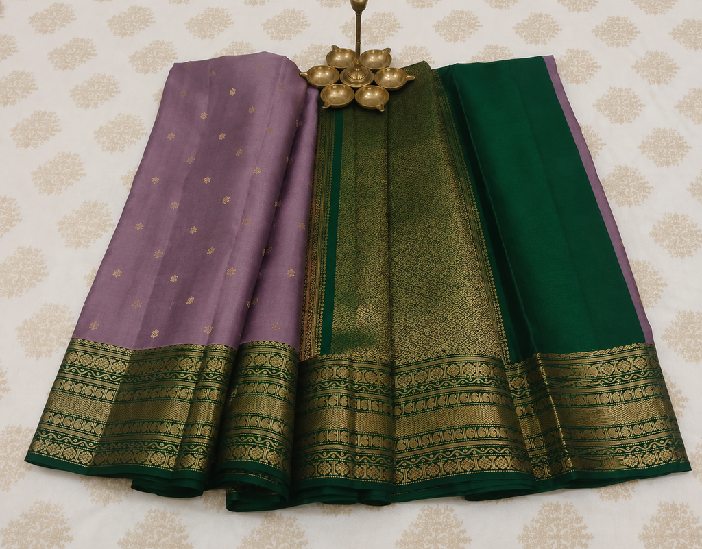 Lavender Bloom Pure Silk Saree – Silk Mark Certified