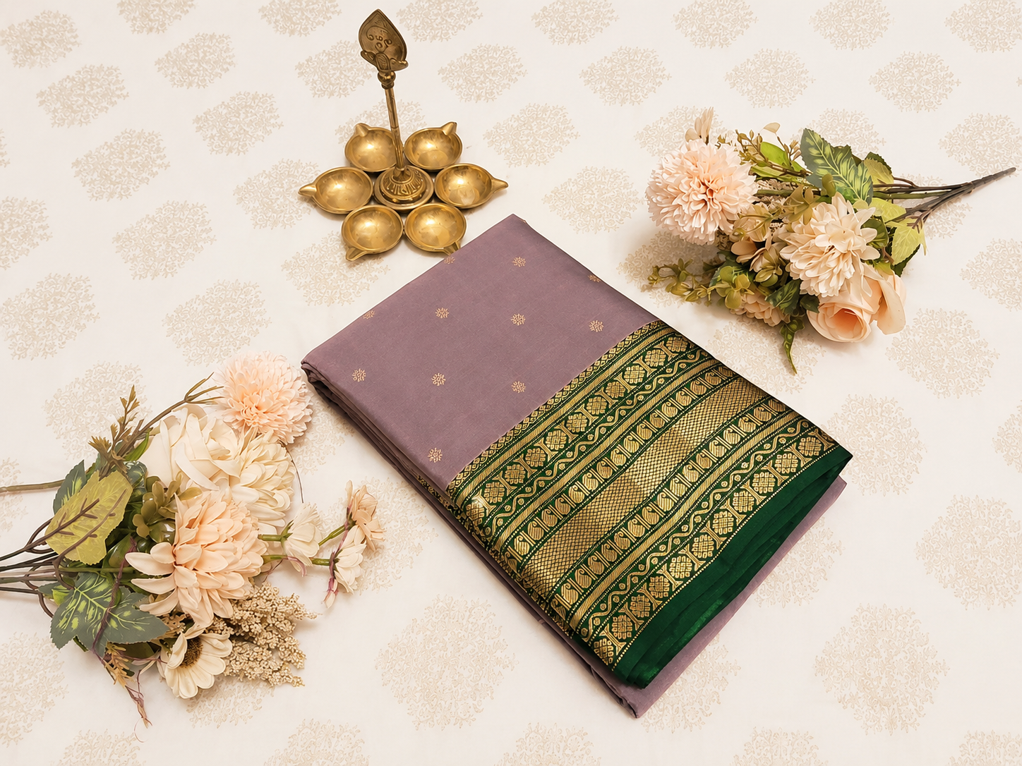 Lavender Bloom Pure Silk Saree – Silk Mark Certified