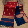 Maheshwari Silk Cotton Saree – Royal Crimson Sapphire