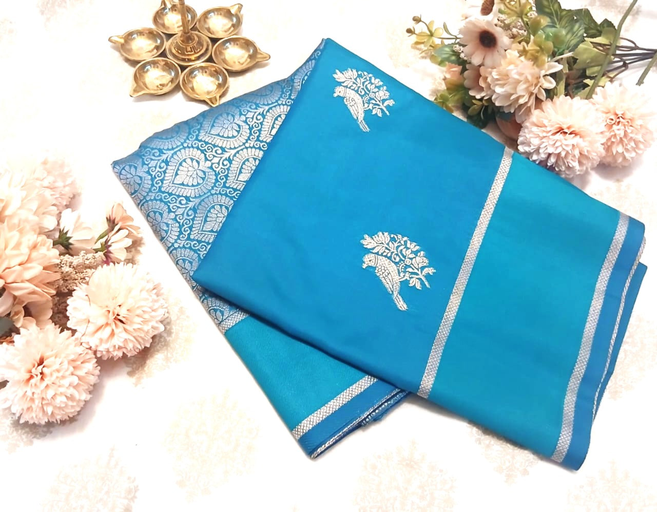 Ramar Blue Viscose Saree