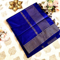 Royal Blue Semi Silk Saree with Rich Gold Zari Border