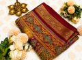 Royal Heritage Marron Printed Saree