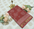 Wine Blossom Doriya Hand Block Print Saree